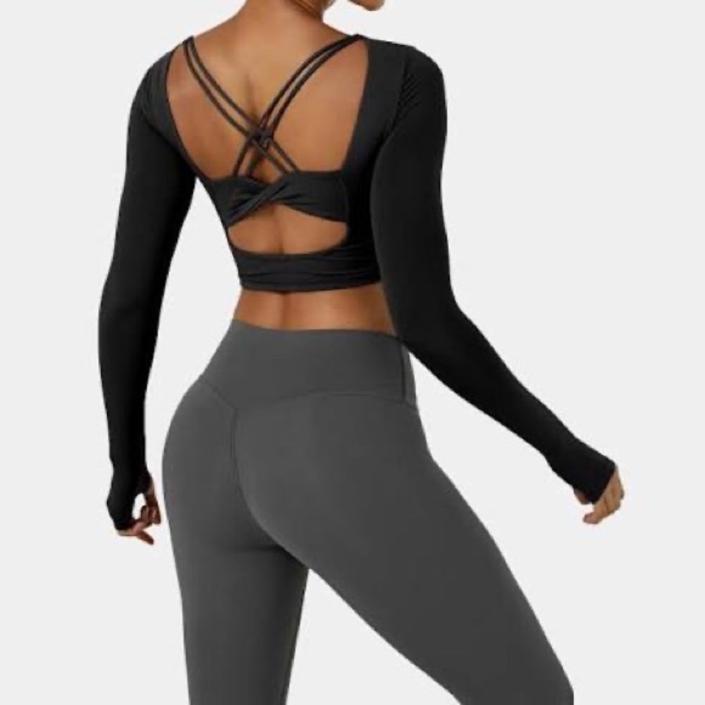Halara cross-back & twist long sleeve